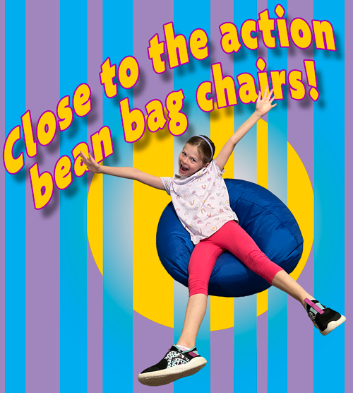 Image of a young girl in a bean bag chair