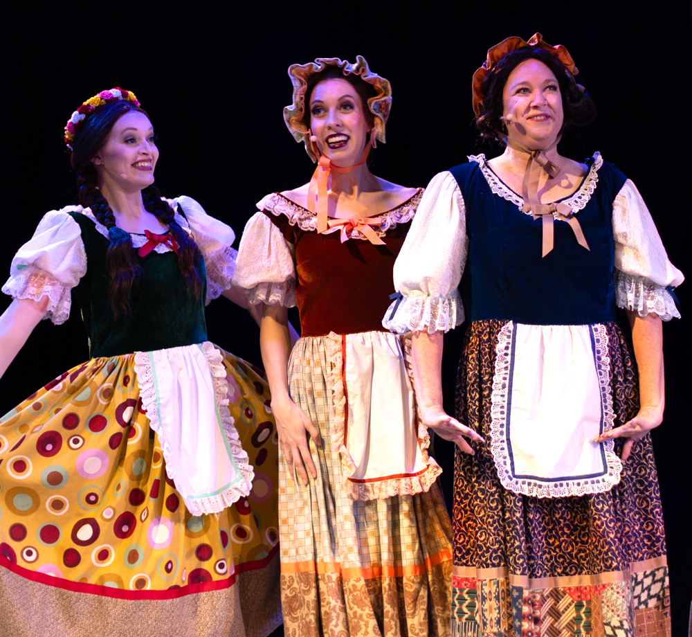 female villagers in a scene 