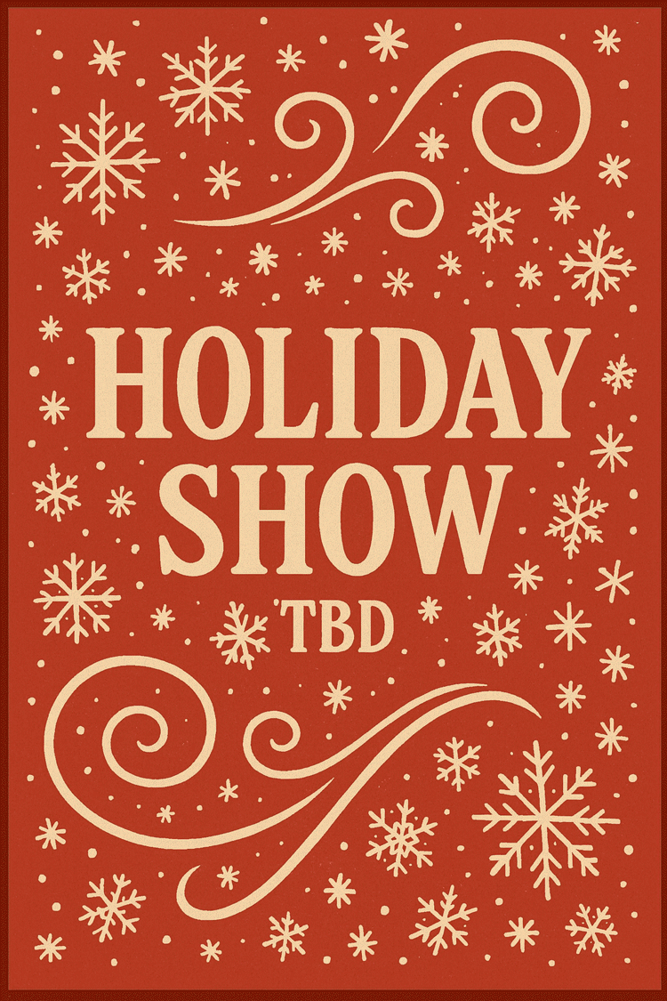 Holiday Show image of snowflakes and windy swirls indicating the holiday show is to be determined