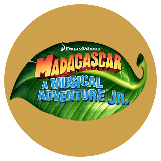 Madagascar Jr logo on a dark yellow circle graphic